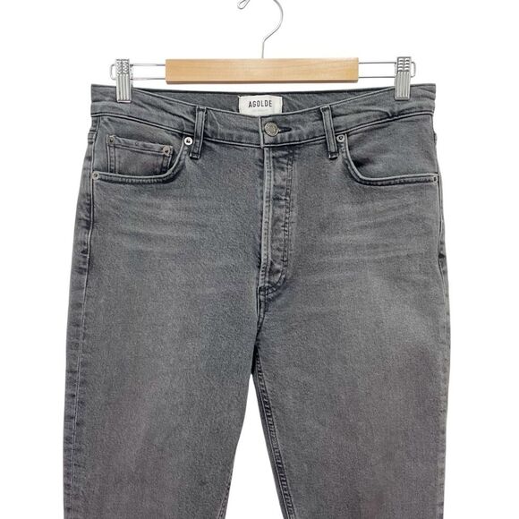 AGOLDE Nico High Rise Cropped Slim Jeans Gray Ceremony Wash Button Fly Size 29 - Picture 5 of 12